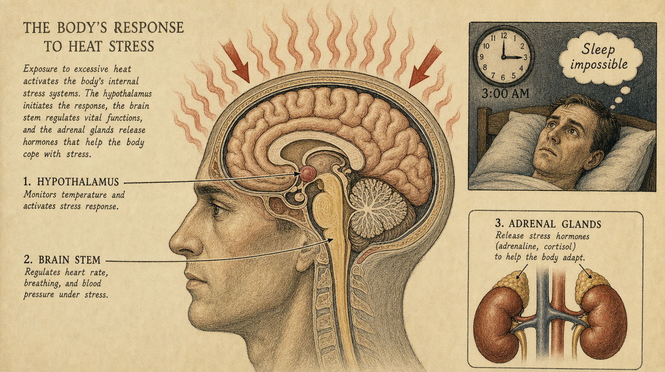 How heat affects the body — hypothalamus and adrenal glands